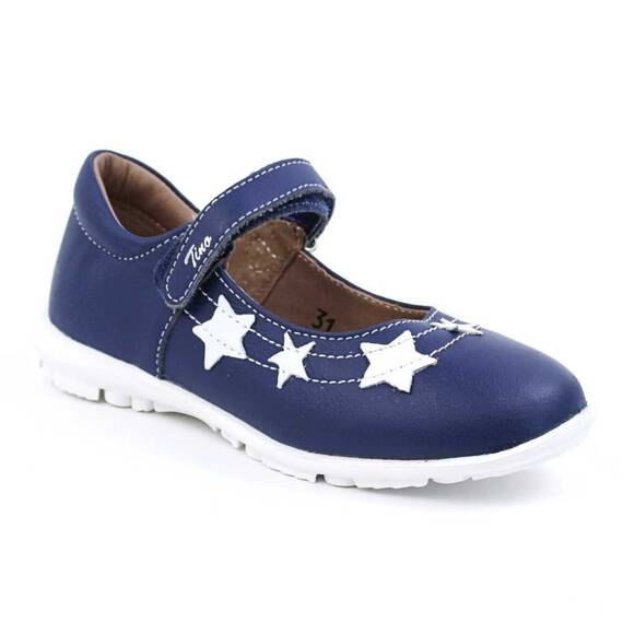 Pantofi usori , de copii , decorati cu stelute , cu talpa din cauciuc   3222-BLEUMARIN, Culoare (12): Alb, Bleumarin, Marime (12): 34 - - Roveli