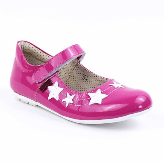 Pantofi usori , de copii , decorati cu stelute , cu talpa din cauciuc   3222-FUCSIA, Culoare (12): Alb, Fucsia, Marime (12): 35 - - Roveli