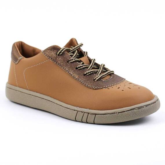 Pantofi casual ,unisex , pentru copii , din piele naturala 3266-COGNAC, Culoare (12): Camel, Marime (12): 30 - - Roveli