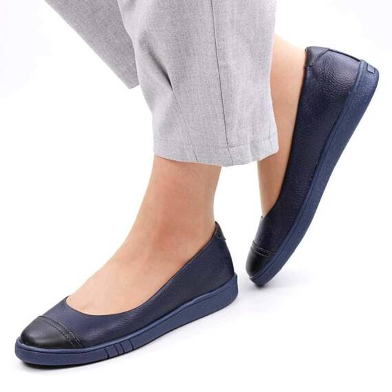 Pantofi usori si comozi , din piele naturala , cu talpa groasa 3221-BLEUMARIN, Culoare (12): Bleumarin, Marime (12): 38** - - Roveli