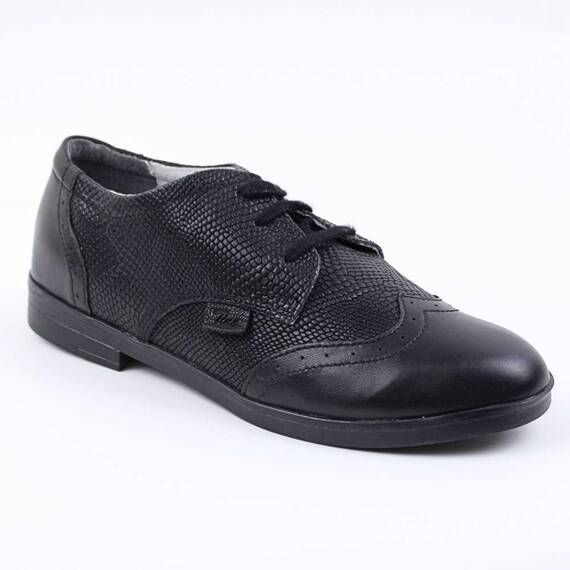 ​Pantofi stil Oxford , de dama , din piele naturala 3227-NEGRU/BOX, Culoare (12): Negru, Marime (12): 36 - - Roveli