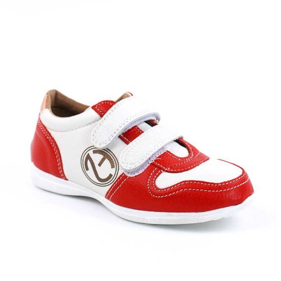 Pantofi sport , pentru copii , din piele naturala , cu talpa cusuta 3251-ROSU/ALB, Culoare (12): Rosu, Marime (12): 35 - - Roveli