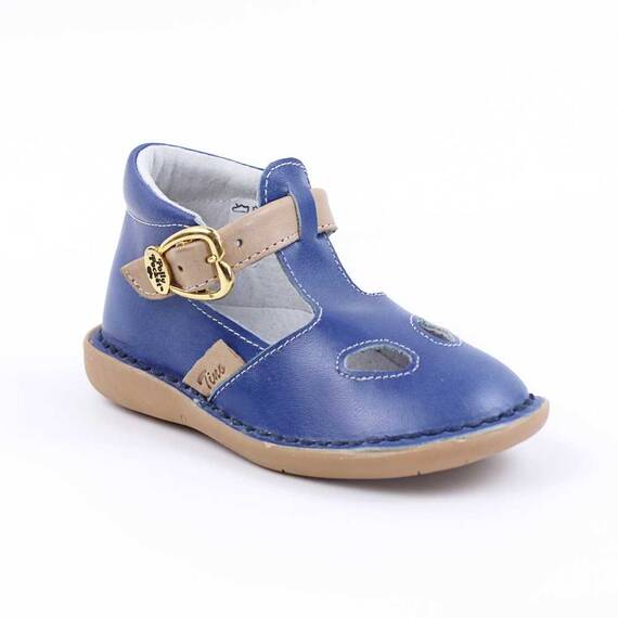 ​Pantofi comozi , pentru copii , decupati , din piele naturala 3208-BLEU1, Culoare (12): Albastru, Marime (12): 29 - - Roveli