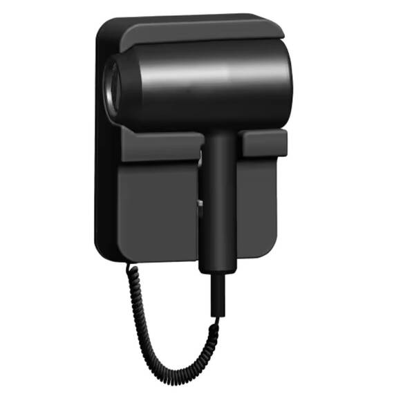 Uscator de par F1600 cu suport pentru perete, 1600W, 220V, negru - - Roveli
