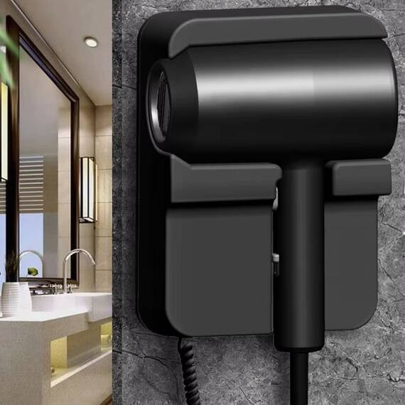 Uscator de par F1600 cu suport pentru perete, 1600W, 220V, negru - 3- Roveli