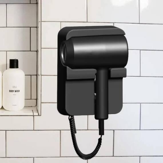 Uscator de par F1600 cu suport pentru perete, 1600W, 220V, negru - 4- Roveli
