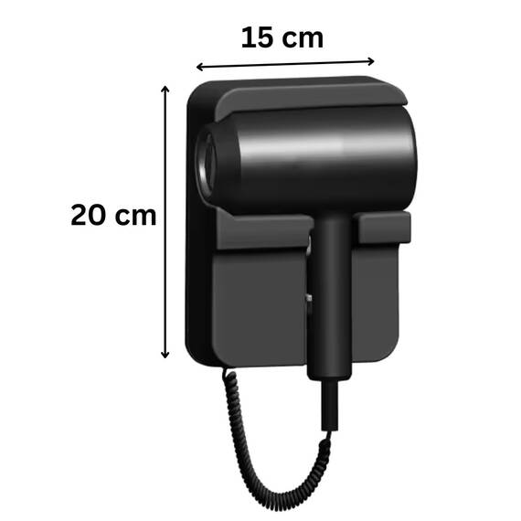 Uscator de par F1600 cu suport pentru perete, 1600W, 220V, negru - 5- Roveli