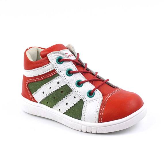 Ghete sport pentru copii , din piele naturala 3234-ROSU/ROSU, Culoare (12): Alb, Rosu, Verde, Marime (12): 25 - - Roveli