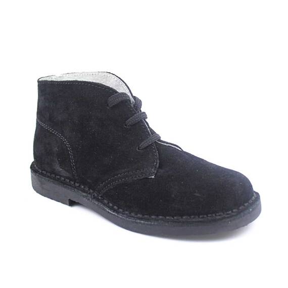 Ghete usoare , pentru copii , din piele naturala , cu talpa cusuta 445-NEGRU/VELUR, Culoare (12): Negru, Marime (12): 34 - - Roveli