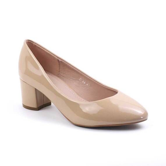 ​Pantofi comozi de dama , stil office , cu toc mediu C-33-APRICOT, Culoare (12): Apricot, Marime (12): 36 - - Roveli