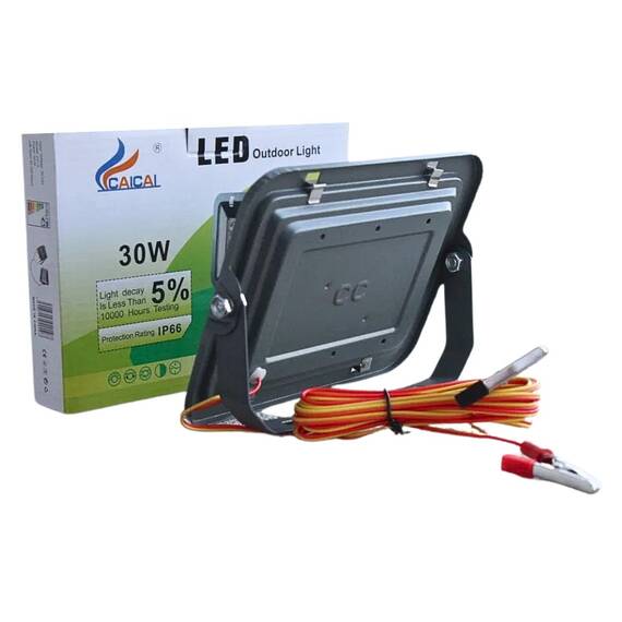 Proiector LED cu clesti, 75LED SMD, 30W, 12V, IP66, camping - 2- Roveli