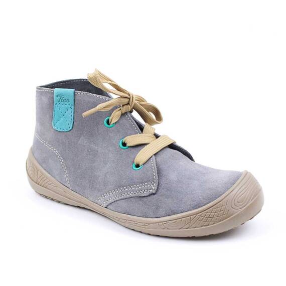 Ghete usoare " BAREFOOT " , pentru copii , din piele naturala 3236-GRI, Culoare (12): Gri, Bleu, Marime (12): 31 - - Roveli