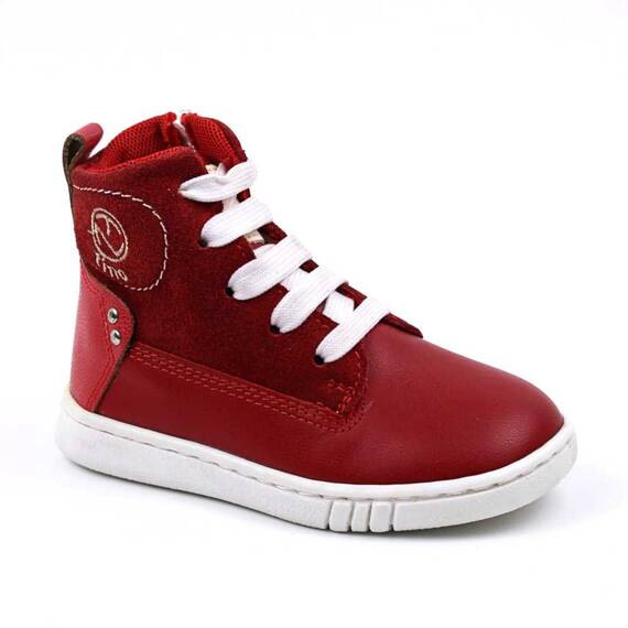 Ghete inalte pentru copii , din piele naturala , captusite , cu talpa cusuta  3144-ROSU/SPALT, Culoare (12): Rosu, Marime (12): 24 - - Roveli