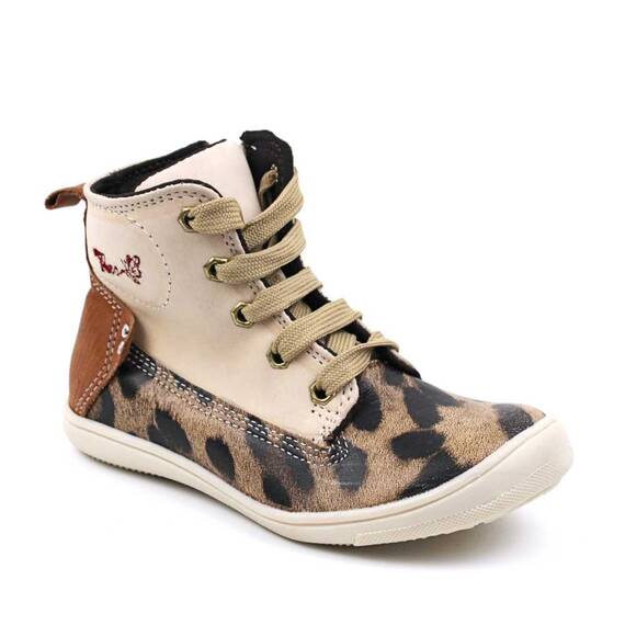 Ghete inalte pentru copii , din piele naturala , captusite  3144-BEJ/TIG, Culoare (12): Animal print, Marime (12): 24 - - Roveli