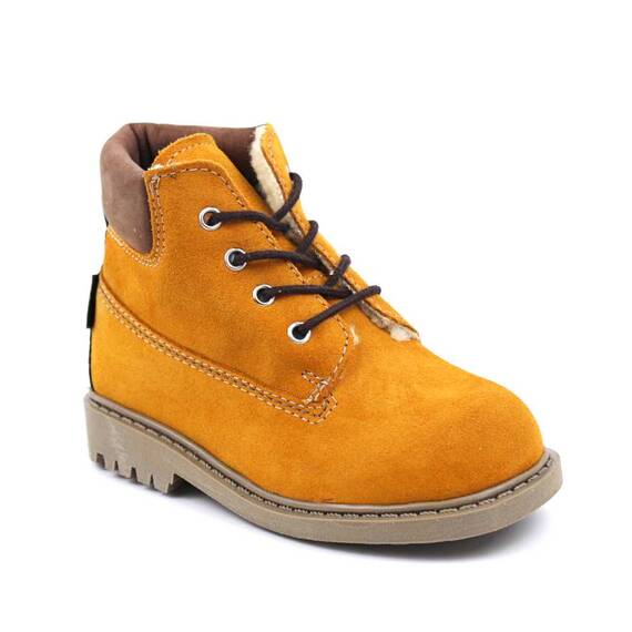 Ghete insulated pentru copii , din piele naturala intoarsa 3271-COGNAC/MARO, Culoare (12): Maro, Camel, Marime (12): 29 - - Roveli