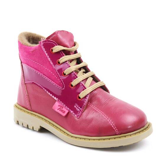 Ghete usoare , pentru copii , din piele naturala , captusite  2876-BORDO, Culoare (12): Fucsia, Bordo, Marime (12): 27 - - Roveli