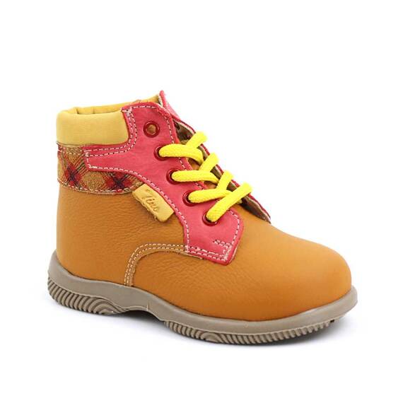 Ghete usoare de copii, din piele naturala  PRIMII PASI 1857-COGNAC/MUSTAR, Culoare (12): Galben, Camel, Marime (12): 20 - - Roveli