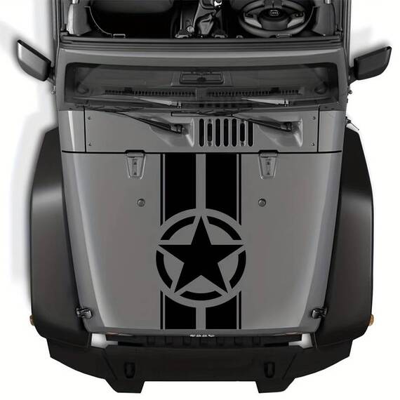 Sticker autoadeziv pentru vehicule Off Road, model "Army Star", dimensiune 90 x 43 cm, culoare Neagra - - Roveli