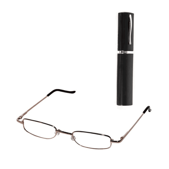 Ochelari pentru citit cu rama aurie si toc cu clips inclus - 7- Roveli