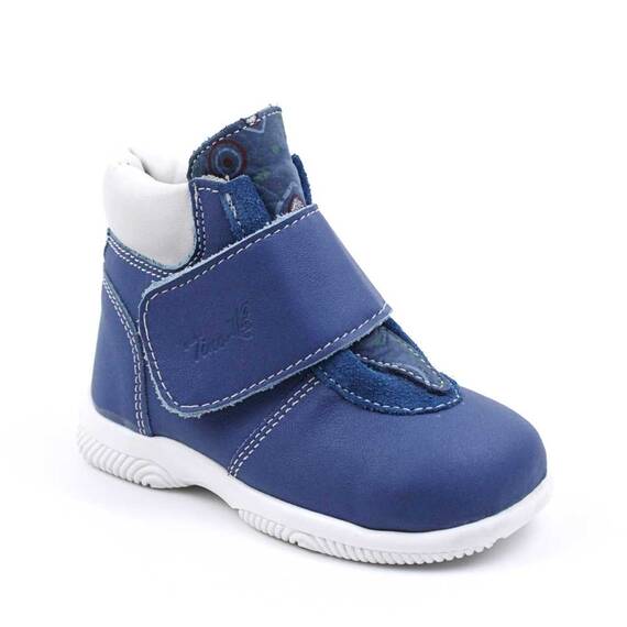 Ghete  de copii, din piele naturala PRIMII PASI  2995-ALBASTRU/ALBASTRU, Culoare (12): Alb, Albastru, Marime (12): 19 - - Roveli