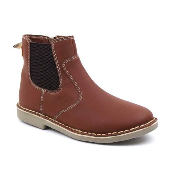 Ghete usoare de dama , din piele naturala cu talpa cusuta 3214-COGNAC/MARO, Culoare (12): Maro, Marime (12): 38** - - Roveli