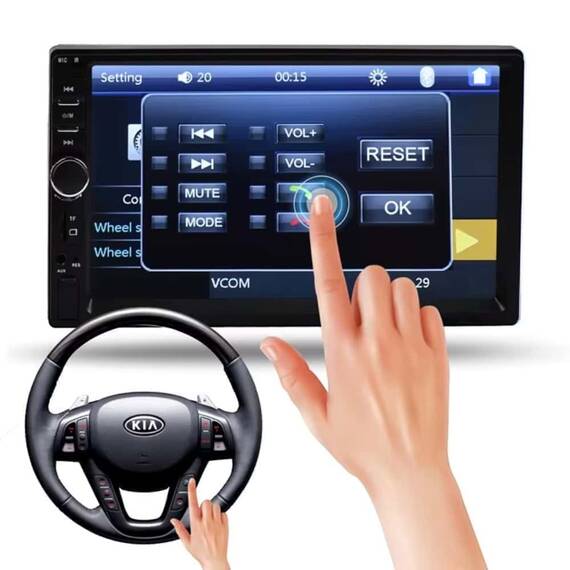 MP5 Player auto BT/USB/FM/SD/FM, ecran tactil 7 inch, 4x45W, 12V - 4- Roveli