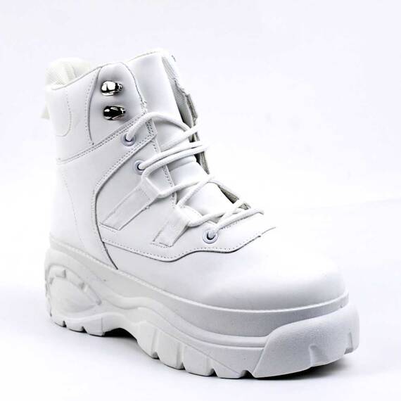​Ghete de dama cu platforma, captusite , cu talpa groasa  827-WHITE, Culoare (12): Alb, Marime (12): 40 - - Roveli