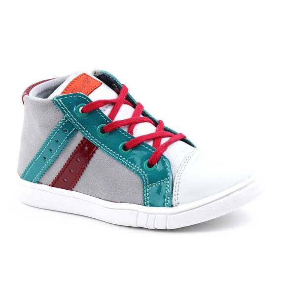 Ghete sport pentru copii , captusite , din piele naturala 3197-GRI/VERDE, Culoare (12): Verde, Marime (12): 31 - - Roveli