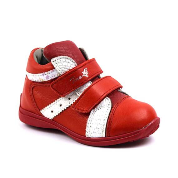 Ghete sport pentru copii , din piele naturala 3237-ROSU/ALB, Culoare (12): Alb, Rosu, Marime (12): 28 - - Roveli