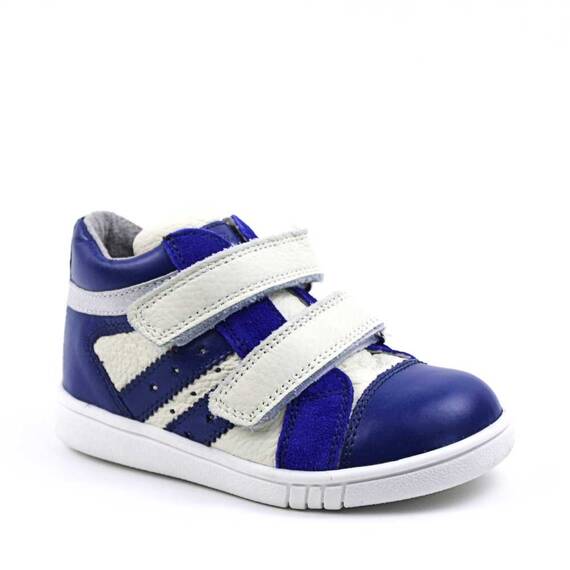 Ghete sport pentru copii , din piele naturala 3237-ALBASTRU/ALB, Culoare (12): Alb, Albastru, Marime (12): 27 - - Roveli