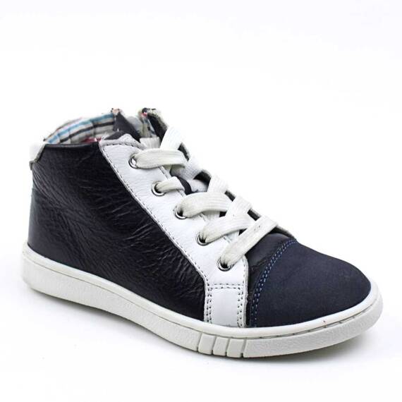 Ghete sport pentru copii , captusite , din piele naturala 3197-BLEUMARIN/ALB, Culoare (12): Alb, Bleumarin, Marime (12): 29 - - Roveli