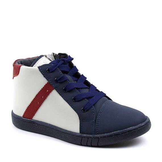 Ghete sport pentru copii , captusite , din piele naturala 3197-BLEUMARIN/ROSU, Culoare (12): Alb, Rosu, Bleumarin, Marime (12): 30 - - Roveli