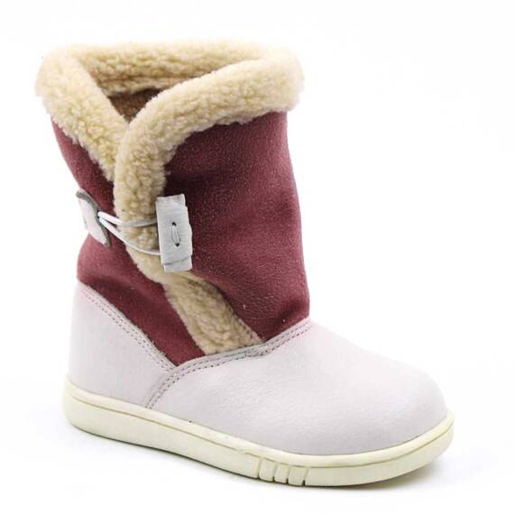 Cizme imblanite , pentru copii , din piele naturala 3142-ROZ/ALB, Culoare (12): Alb, Roz, Marime (12): 24 - - Roveli
