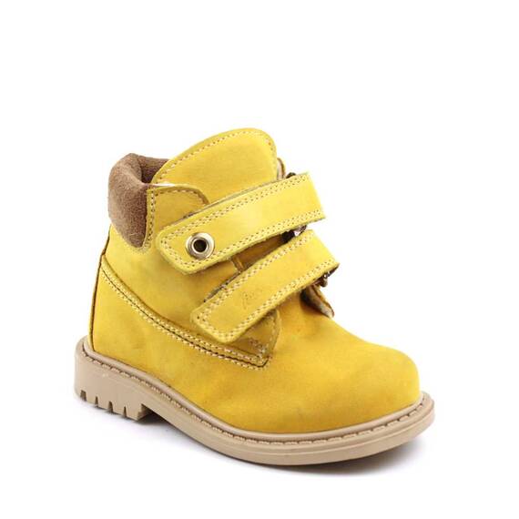 Ghete  pentru copii , captusite , din piele naturala 1379-GALBEN/BUFF, Culoare (12): Galben, Marime (12): 27 - - Roveli