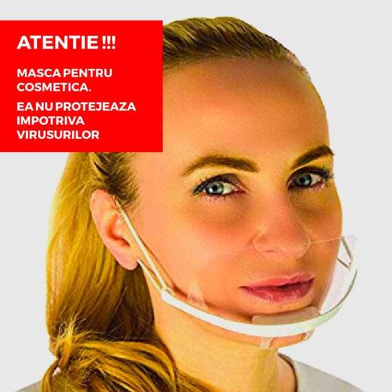 Masca protectie pentru fata din plastic transparent - - Roveli
