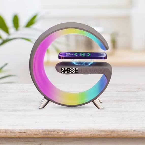 Lampa Smart LED RGB si Incarcator Wireless 15W - Alb - - Roveli