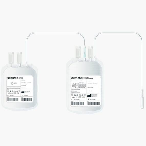 Punga dubla de sange 450ml cu satelit de 400ml, set 4 bucati - - Roveli