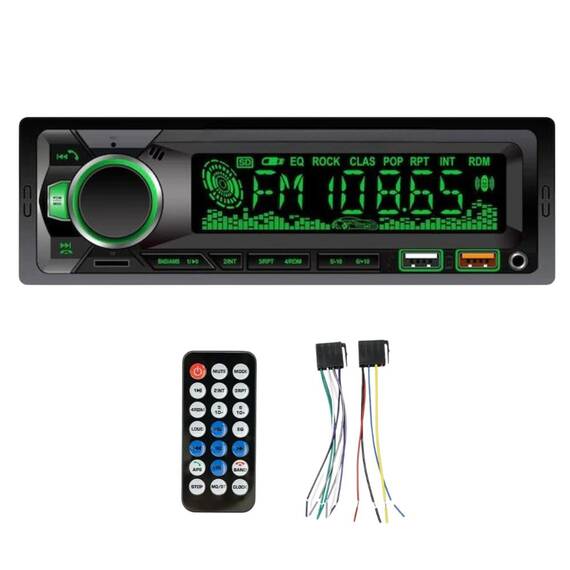 Radio MP3 player auto 8289, BT/USB/AUX/FM, 4x60W, 1DIN, LCD, 12V - - Roveli