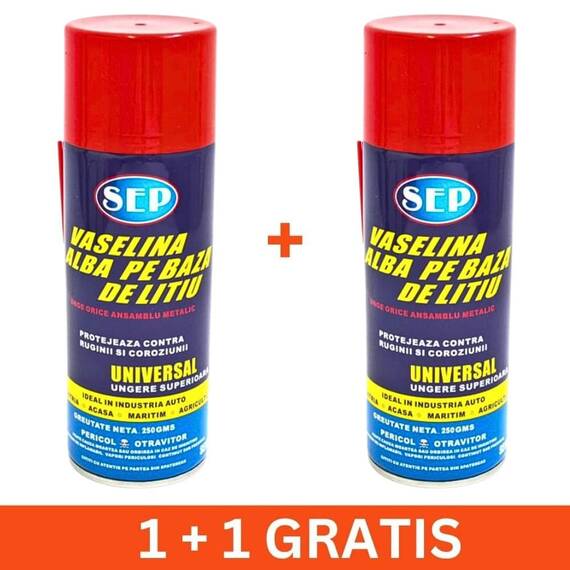 Vaselina alba pe baza de litiu, spray, 400ml, 1+1 gratis - - Roveli