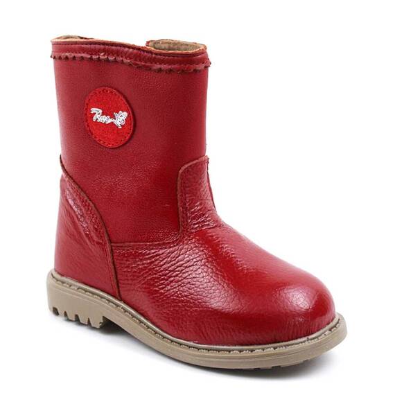 Cizme captusite pentru copii , din piele naturala  3241-ROSU, Culoare (12): Rosu, Marime (12): 26 - - Roveli