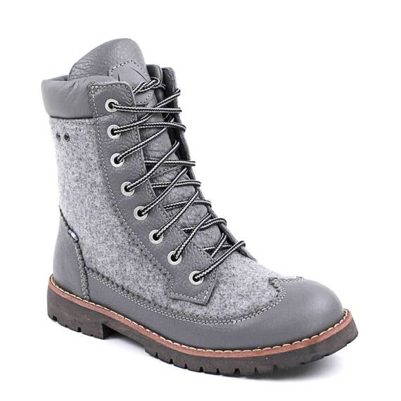 ​Bocanci imblaniti de dama , din piele naturala , cu talpa cusuta 11865-GRI, Culoare (12): Gri, Marime (12): 37** - - Roveli