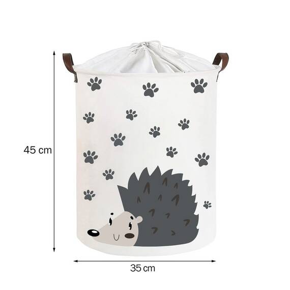 Cos Pliabil Pentru Jucarii, Rufe, Bumbac Canvas, Impermeabil, SIPO, 35×42 cm, Bumbac, 43l, Arici - 5- Roveli
