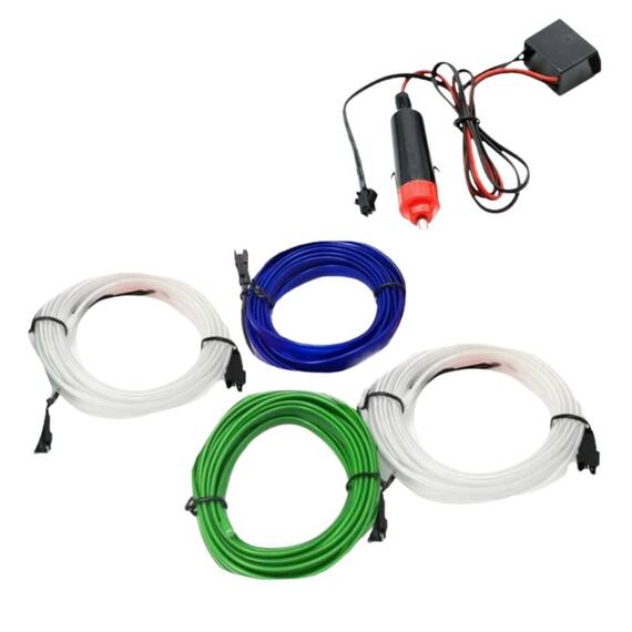 Banda neon auto, flexibila, 12V, 3m, 4 culori - - Roveli