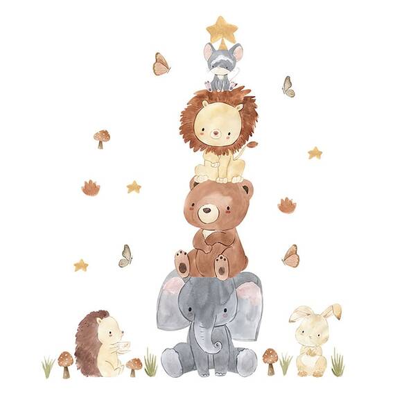 Sticker Decorativ Pentru Copii, Autoadeziv, Piramida Animalelor, 100x80 cm - 11- Roveli