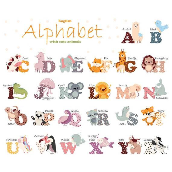 Sticker Decorativ Pentru Copii, Autoadeziv, Alfabetul Animalelor, 65 x 100 cm - - Roveli