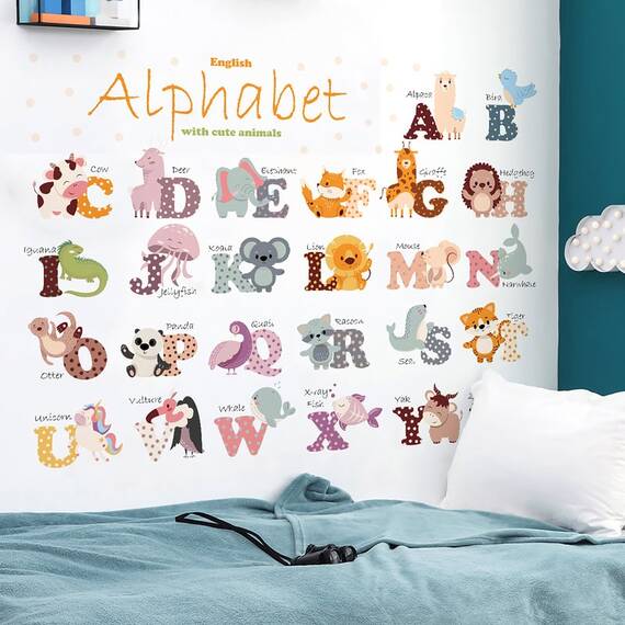 Sticker Decorativ Pentru Copii, Autoadeziv, Alfabetul Animalelor, 65 x 100 cm - 12- Roveli