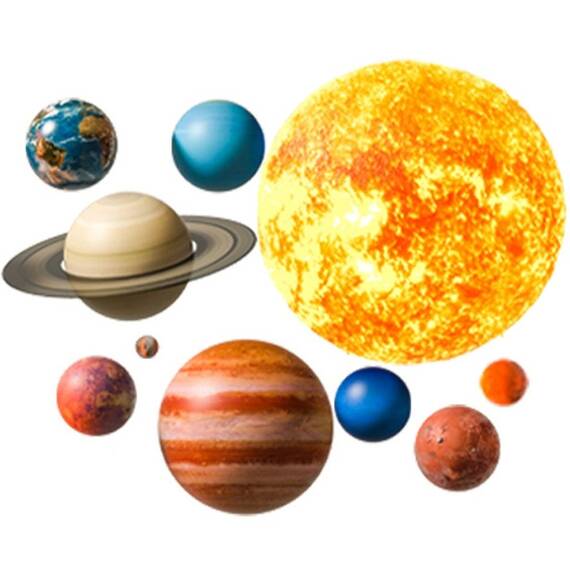 Sticker Decorativ Pentru Copii, Autoadeziv, Planete, Sistem Solar, 91x72 cm - - Roveli