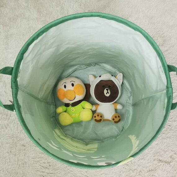 Cos Pliabil Pentru Jucarii, Rufe, Bumbac Canvas, Impermeabil, SIPO, 35x42 cm, Bumbac, 43l, Dino - 4- Roveli