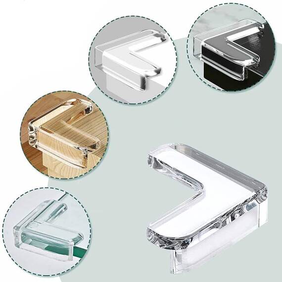 Set 12 Coltare din Silicon pentru Protectie Ridicata la Colturile Mobilei, pentru Siguranta Copii, din Silicon, Triunghi, SIPO Baby Safety - 16- Roveli