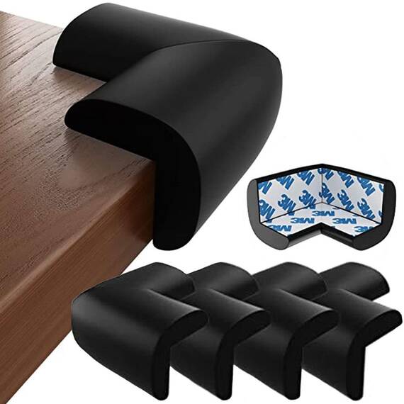 Set 4 aparatori moi pentru colturi, pentru copii, SIPO Baby Safety, Negru - 17- Roveli